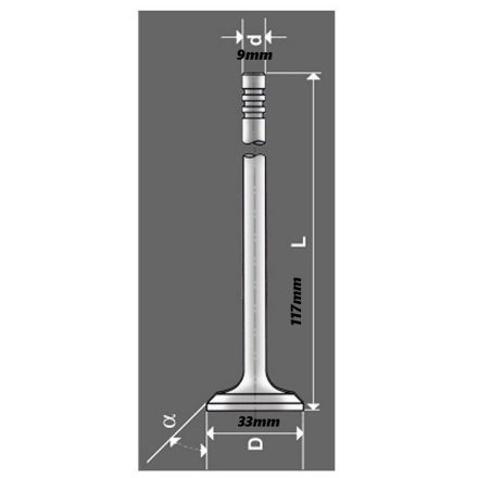 szelep kip. 33mm/9mm T2 s/4 021109612