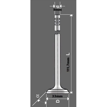 szelep szív. 33mm  s/4 113109601D